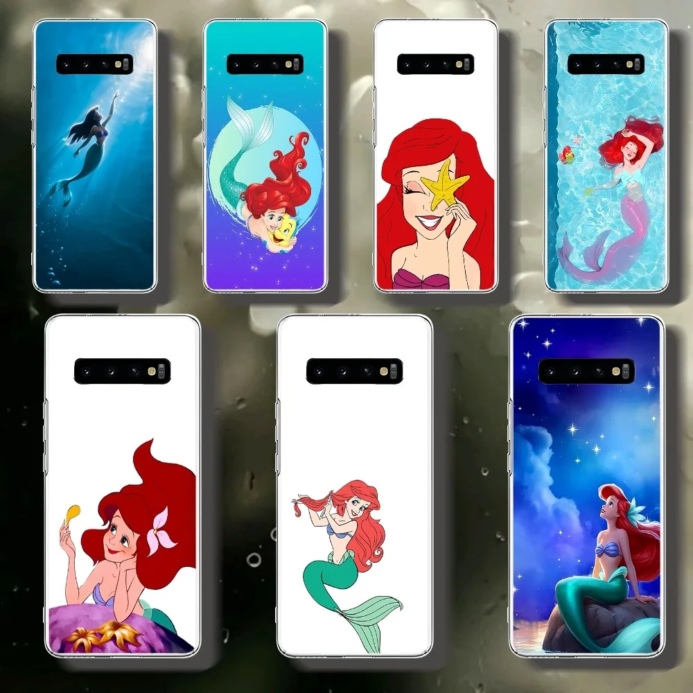 T-The L-little M-mermaid Phone Case For Samsung Galaxy A52 A12 A51 S21 Edge S22ULTRA S23 S20LITE Plus Ultra Transparent Cover