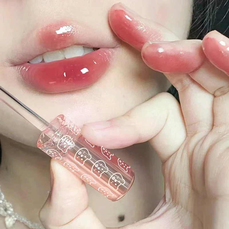 Cherry Red Waterproof Mirror Finish Water Lip Gloss Nude Brown Clear Tint Glass Lip Oil Liquid Makeup For Voluminous Look