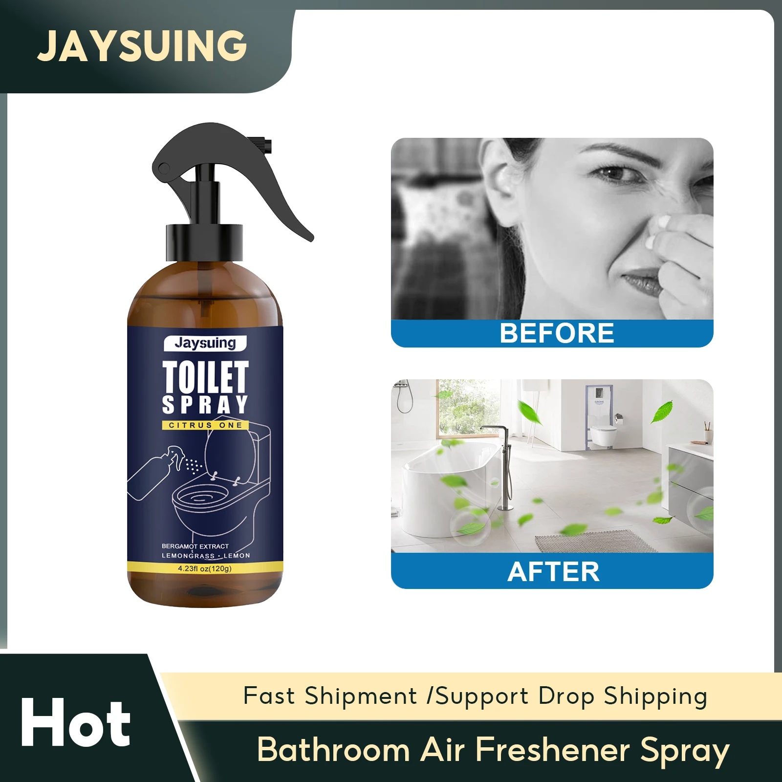 

Bathroom Air Freshener Spray Room Toilet Odor Eliminator Long Lasting Fragrance Mutilfunctional Car Household Air Fresher Spray