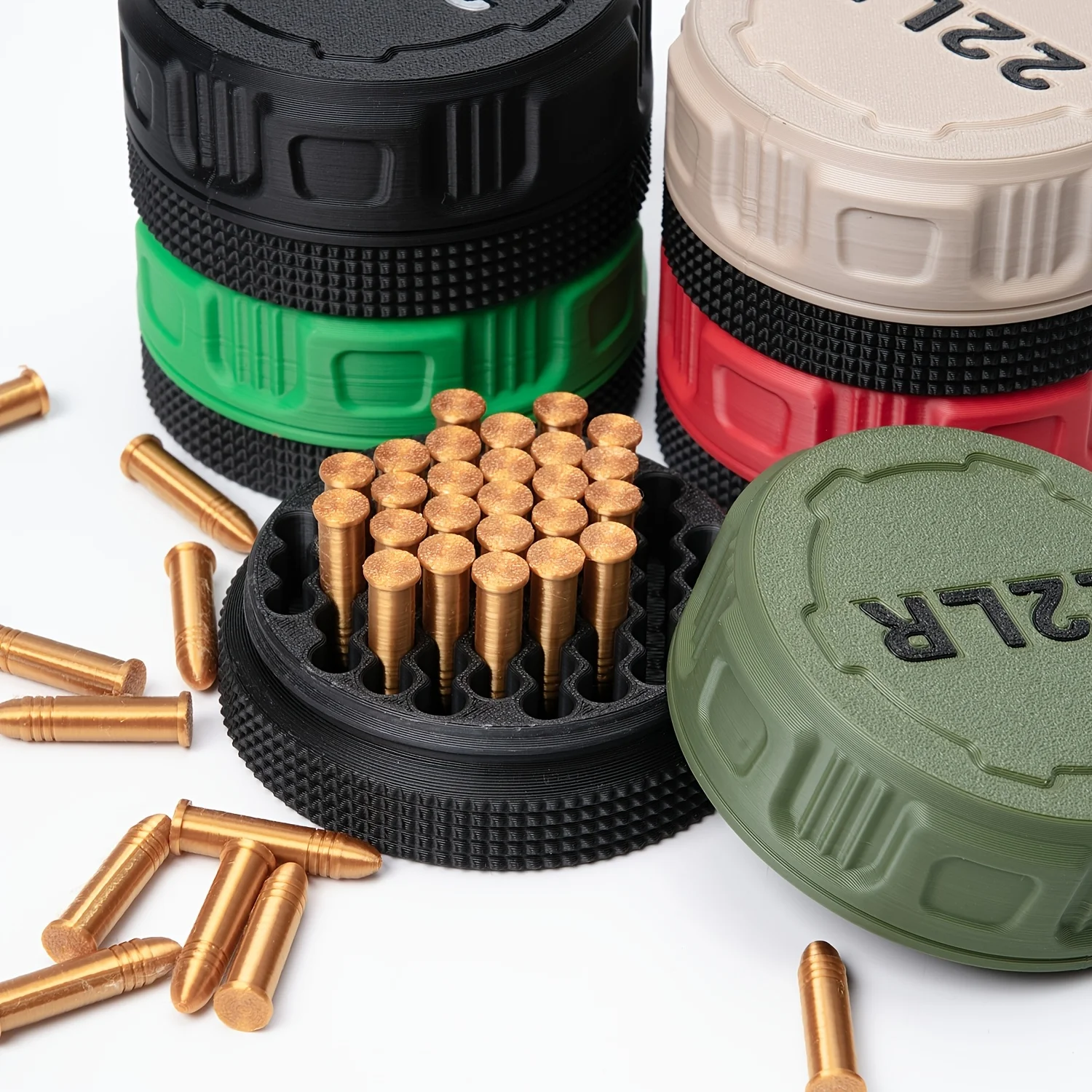 Mini .22LR Ammunition Storage Box Pocket Size Fits 50 Rounds Secure Screw Lid Durable Case For Small Caliber Rounds