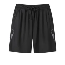 Summer Men's Solid Shirring Drawstring Pockets with Elastic High Waisted Casual Sports Loose Trousers England Style Shorts