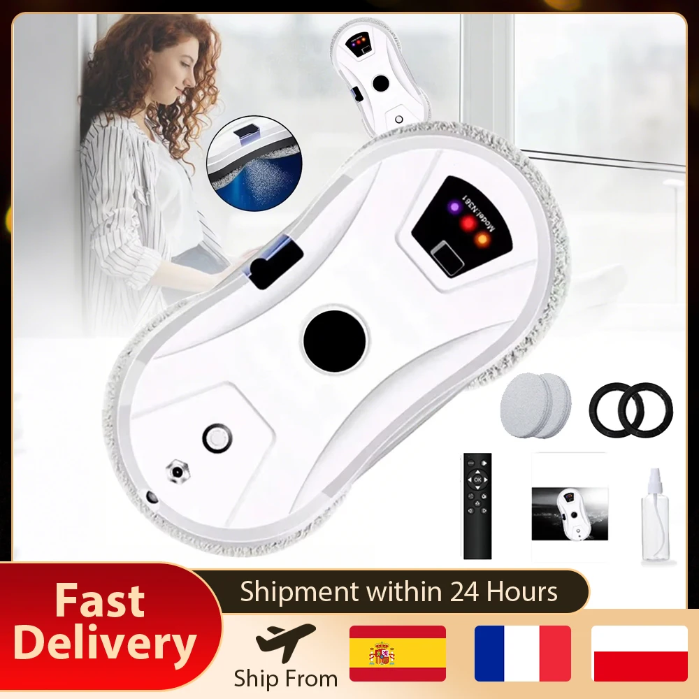 Robot de nettoyage de vitres électrique 5600Pa, automatique et télécommandé, aspirateur pour le nettoyage des vitres, robot de lavage de vitres pour appareils électroménagers
