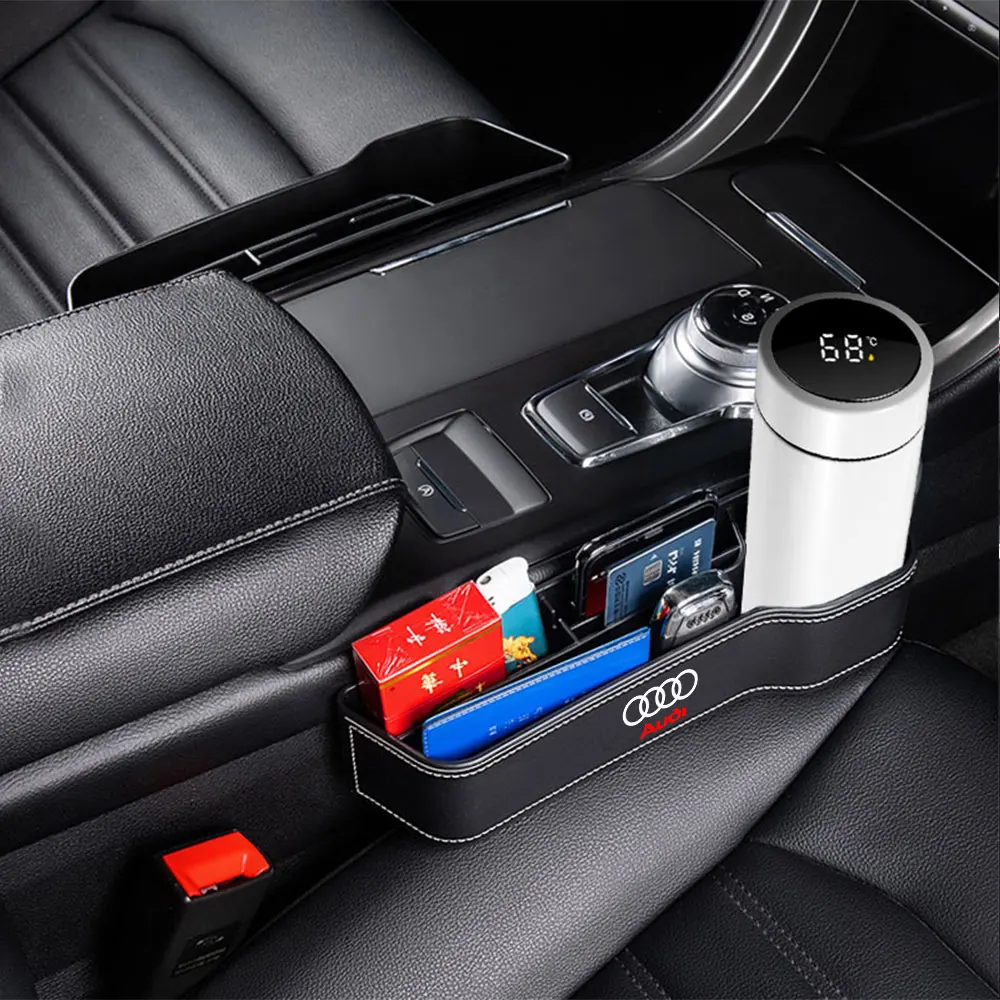 Car Seat Organizer Crevice Storage Box Card Phone Holder Pocket For Audi Sline A4 B7 B8 B9 A3 8P 8V 8L A5 A6 C6 C5 C7 A1 Q2 Q3