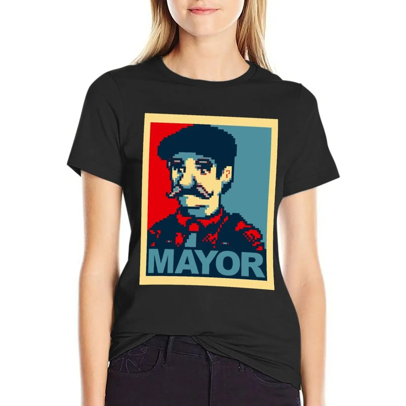 

Who Loves Music And Lewis For Mayor Stardew Valley Inspired Campaign Photographic Style T-Shirt