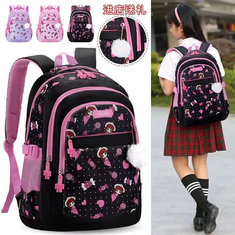 Korean Version Bow Waterproof Lightweight Spine Protection Dirty-resistant Backpack School Bag Schoolbag Delivery Pendant