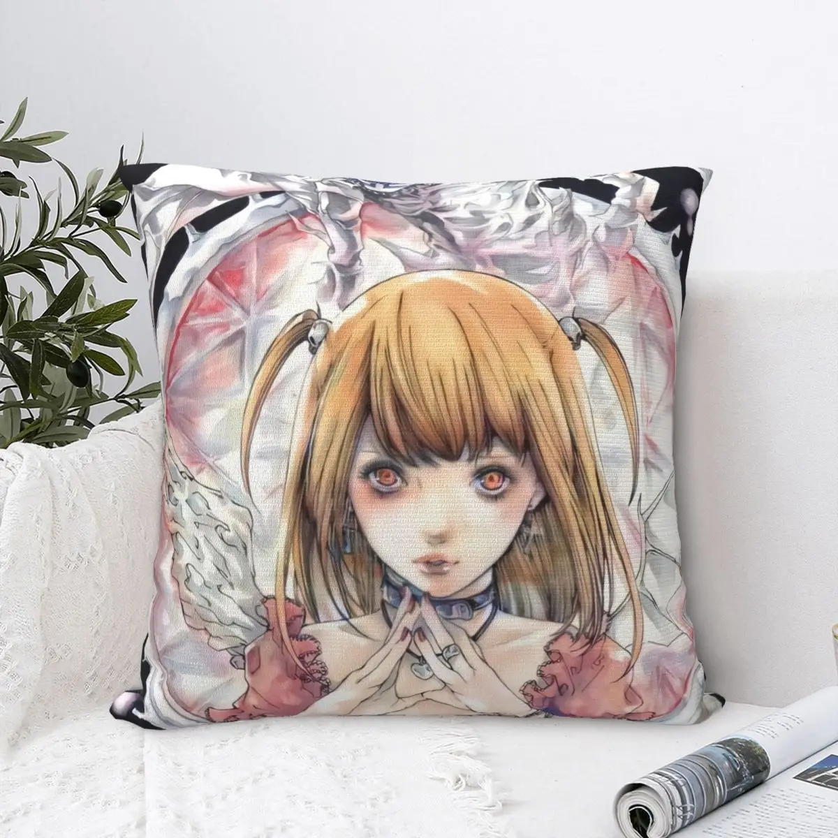 Death Note Misa Amane Square Pillowcases Bed Car Anime Manga Cushion Case Creative Decor Pillow Cover 45*45