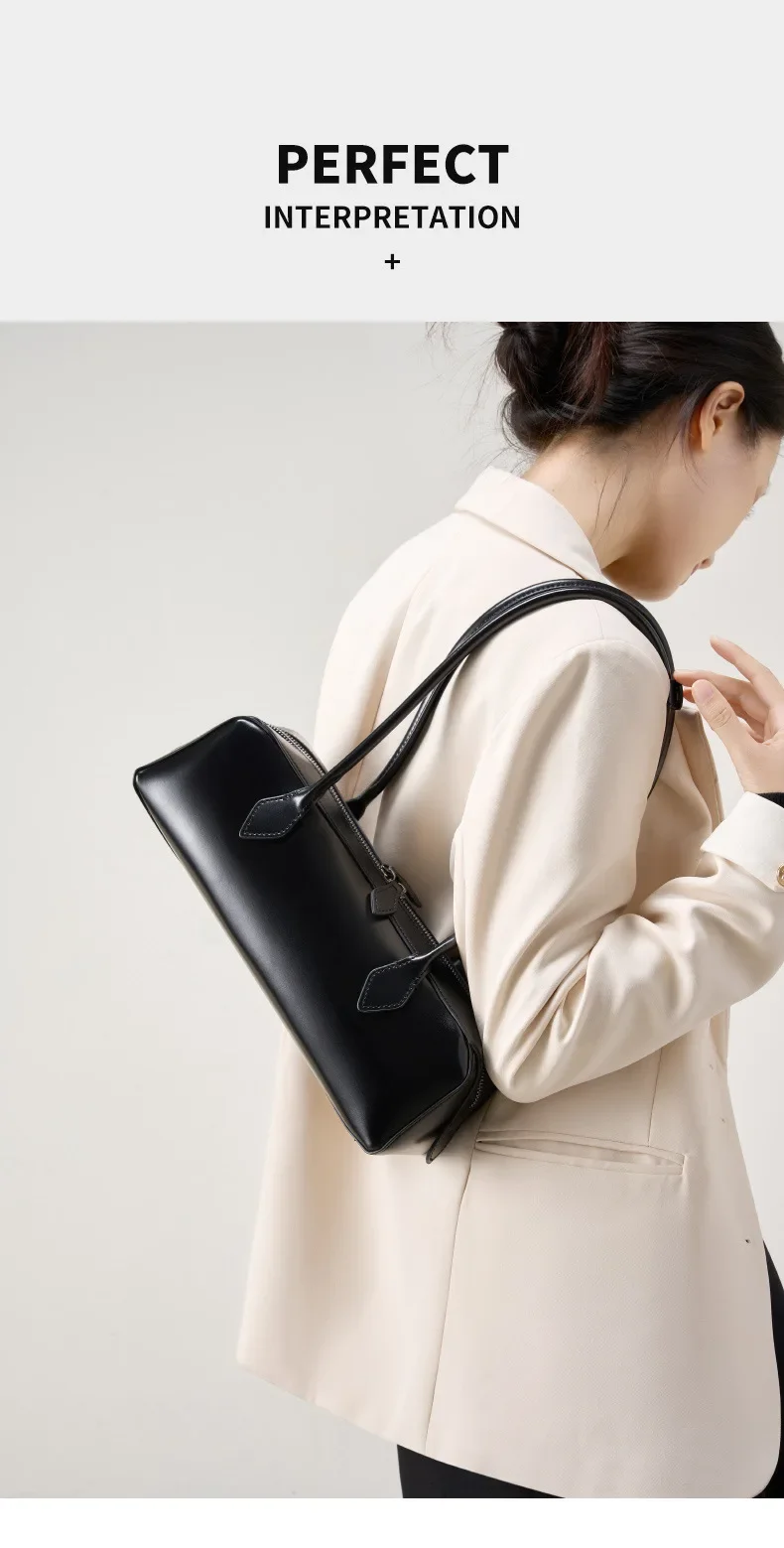 2026 Koreanische Luxus-Tasche Vintage Lange Schultertasche Handtaschen Damen Unterarmtasche Einkaufstasche Echtledertasche Damenhandtasche – Detail 7