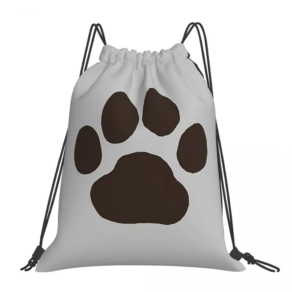 Dog Or Cat Paw Print Backpacks Portable Drawstring Bags Drawstring Bundle Pocket Storage Bag Book Bags For Man Woman Students