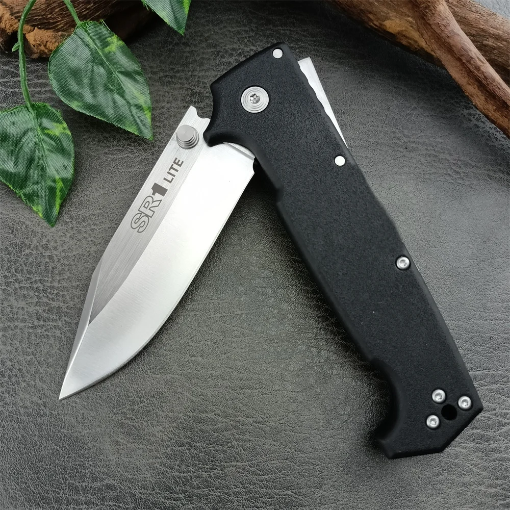 High Quality COLD SR1 Folding Knife 8Cr14Mov Blade Nylon Fiber Handle Outdoor EDC Pocket Knife Camping Hiking Hunting Tool