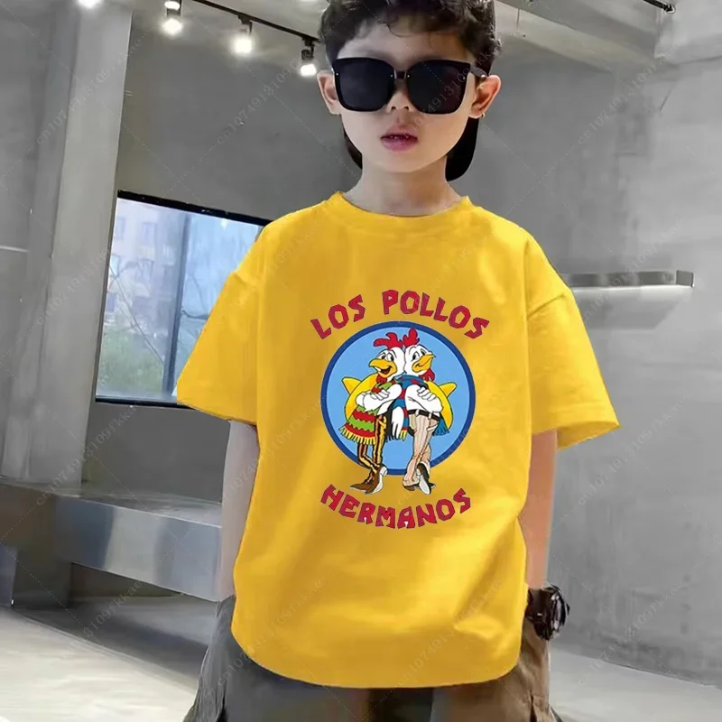 Camiseta de diseño de Los Pollos Hermanos para niños, ropa de rick, camisetas para adolescentes, Verano