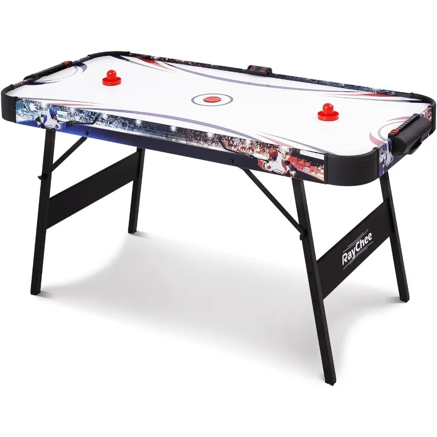 

Foldable Air Hockey Table for Indoor Use with Aluminum Frame Black Color Powerful Motor and Digital LED Scoreboard Includes 2 P