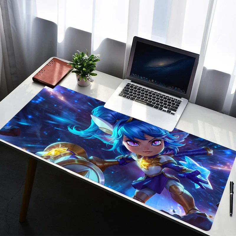Mouse Pad Laptop Non Slip Extended Desktop Mouse Mat PC Anime Keyboard Pad Gaming Accessories L-league Of Legends Poppy Mousepad