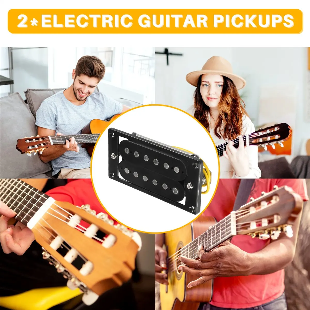 

Спортивные комплекты (2 шт., 1 набор) черных двойных звукоснимателей Humbucker для электрогитары + винты для крепления на раму