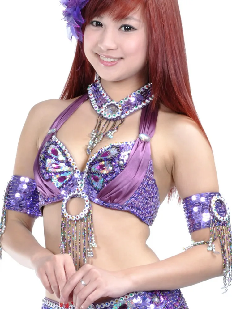 

Sequins Belly Dance Costume Festival Women Arab Push Up Bra Woman Jazz Tassel Arabic Urban Latin Gypsy Performance Tops 2024
