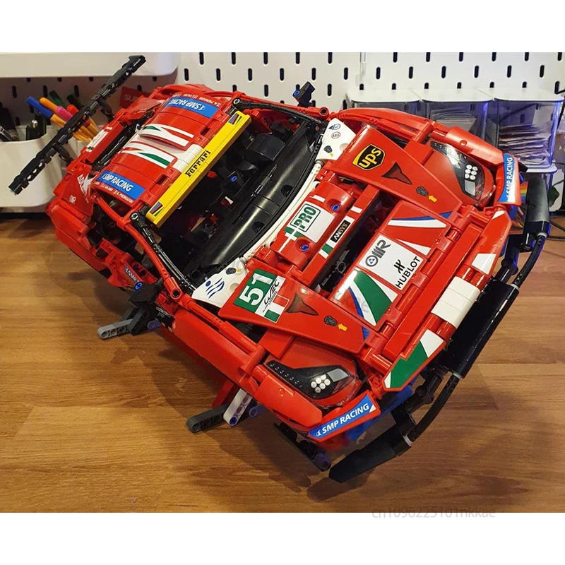 MOC-Ausstellungsständer für entweder Set 42096 oder 42125, Bausteine, DIY 911 RSR und 488, GTE-Rennwagen-Halterung, Ziegel, Kinderspielzeug, Geschenk