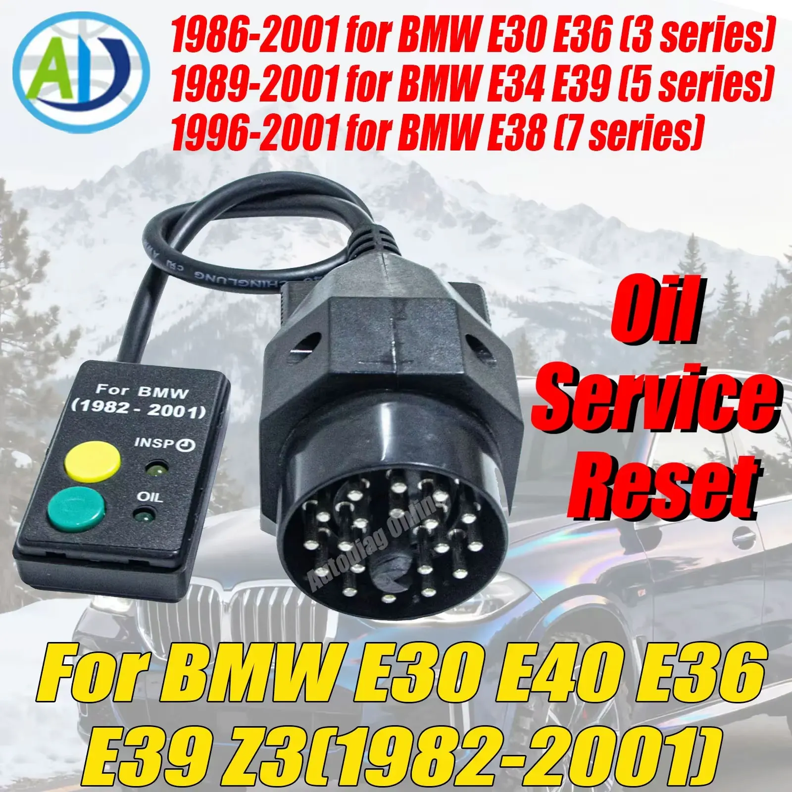 

For BMW 20Pin Oil Service Reset Tool For BMW E30 E34 E36 E39 Z3 1982-2001 OBDII Oil Service Reset Scanner OBD2 Diagnostic Tool