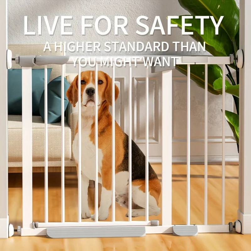 Easy-Install No-Drill Pet Gate - Durable Iron & Plastic Dog Barrier with Enhanced Height for Small Breeds, Secure Safety Fence