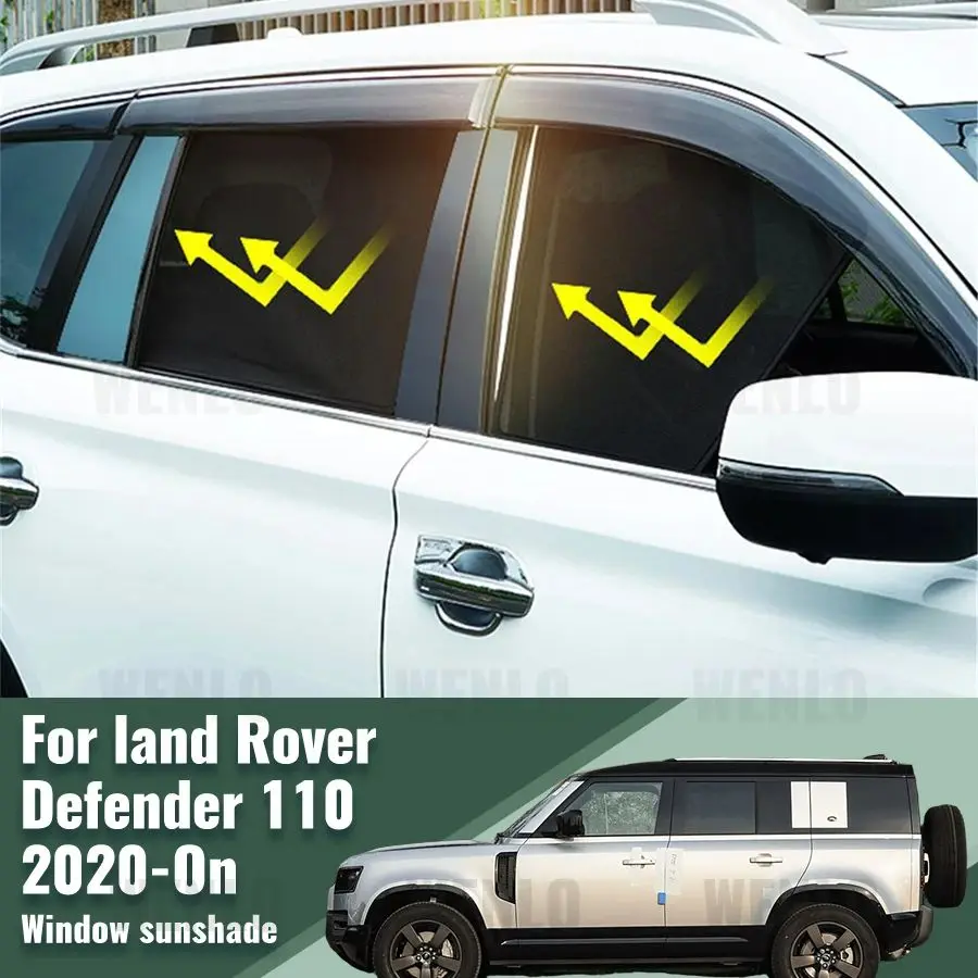 

For Land Rover Defender 110 2020-2023 2024 2025 Car Sunshade Magnetic Front Windshield Curtain Rear Side Window Sun Shade Visor