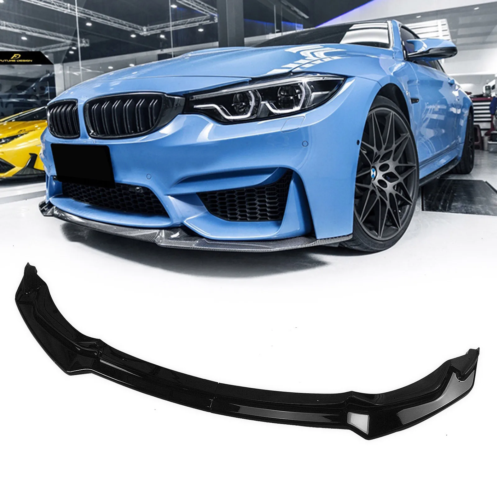 

For BMW F80 M3 4-Door Sedan F82 F83 M4 2-Door Coupe Cabrio 2015-2020 Front Bumper Spoiler Lip Lower Guard Plate Blade Splitter