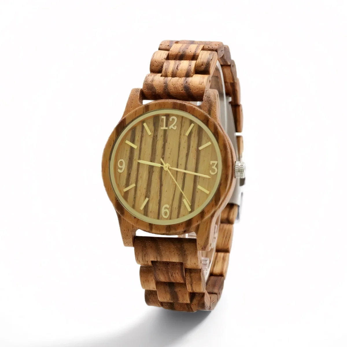 Women's Wood Wrist Watch Fashion  Luxury Golden Clock Scale Wife Girlfriend Stylish simplicity Quartz Wooden Watches for Ladies