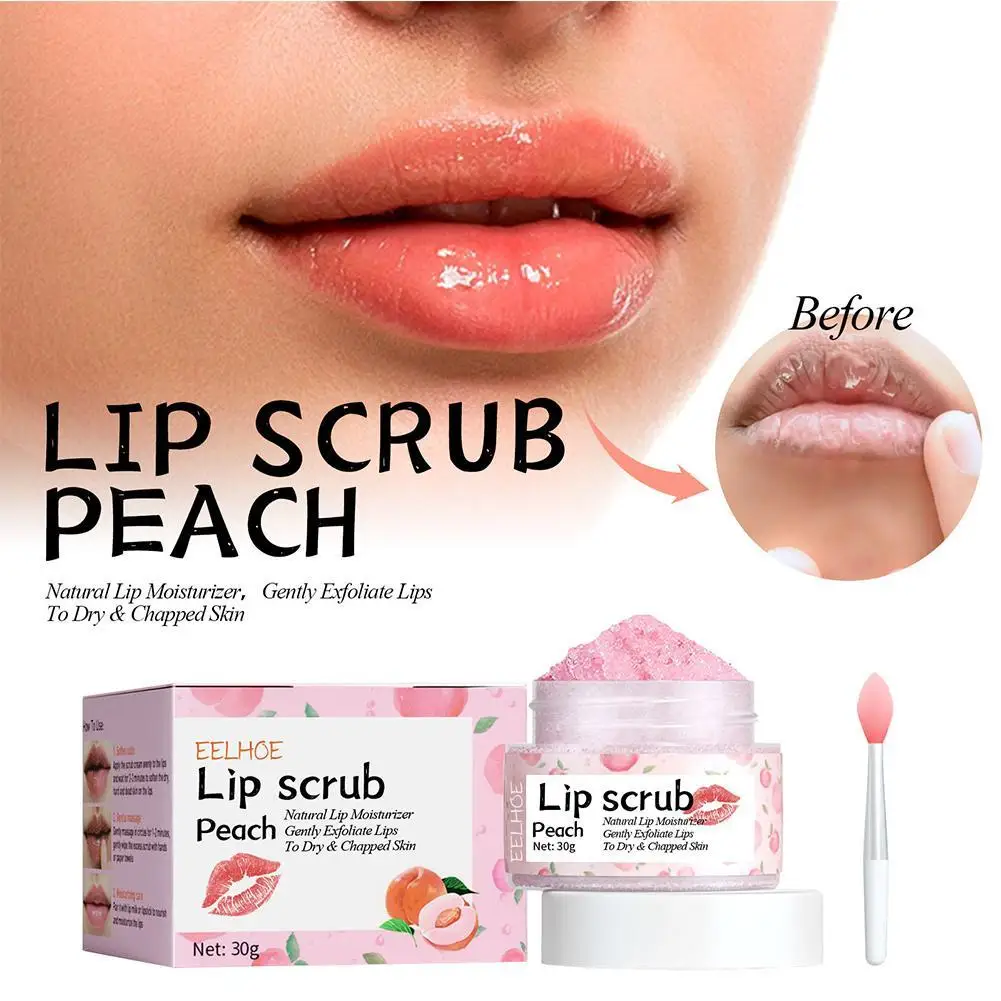 

Peach Lip Scrub Exfoliating Lightening Fade Lip Lines Anti Dryness Removing Dead Skin Moisturizing Care Makeup Lip Care