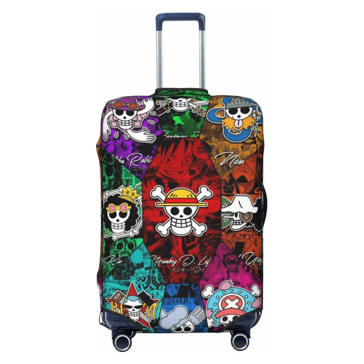 Custom One Pieces Luffy Anime Luggage Cover Elastic The Pirate