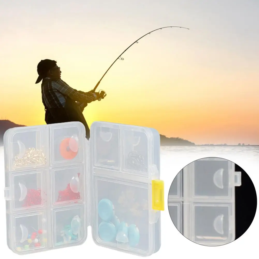 Fishing Tackle Box Multi-purpose Waterproof Mini Fishing Lure Bait 9 Grids Rectangular Transparent Case for Fishing Lovers