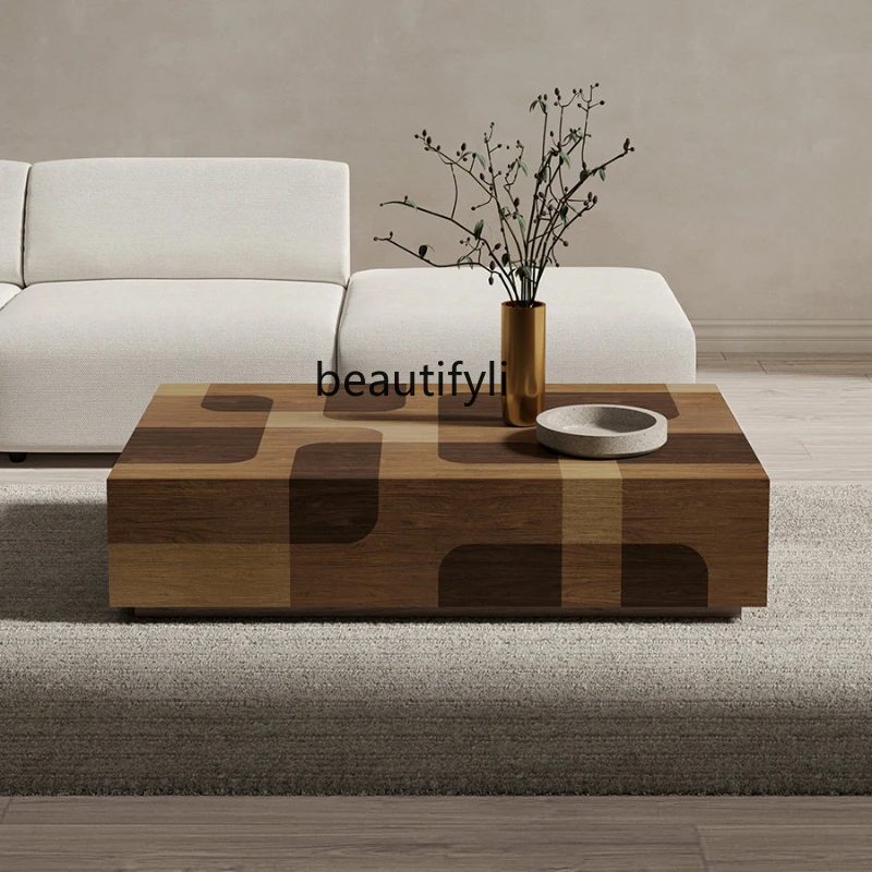 

North American Ash Coffee Table Small Apartment Living Room Home Square Low Table Designer Creative Coffee Table