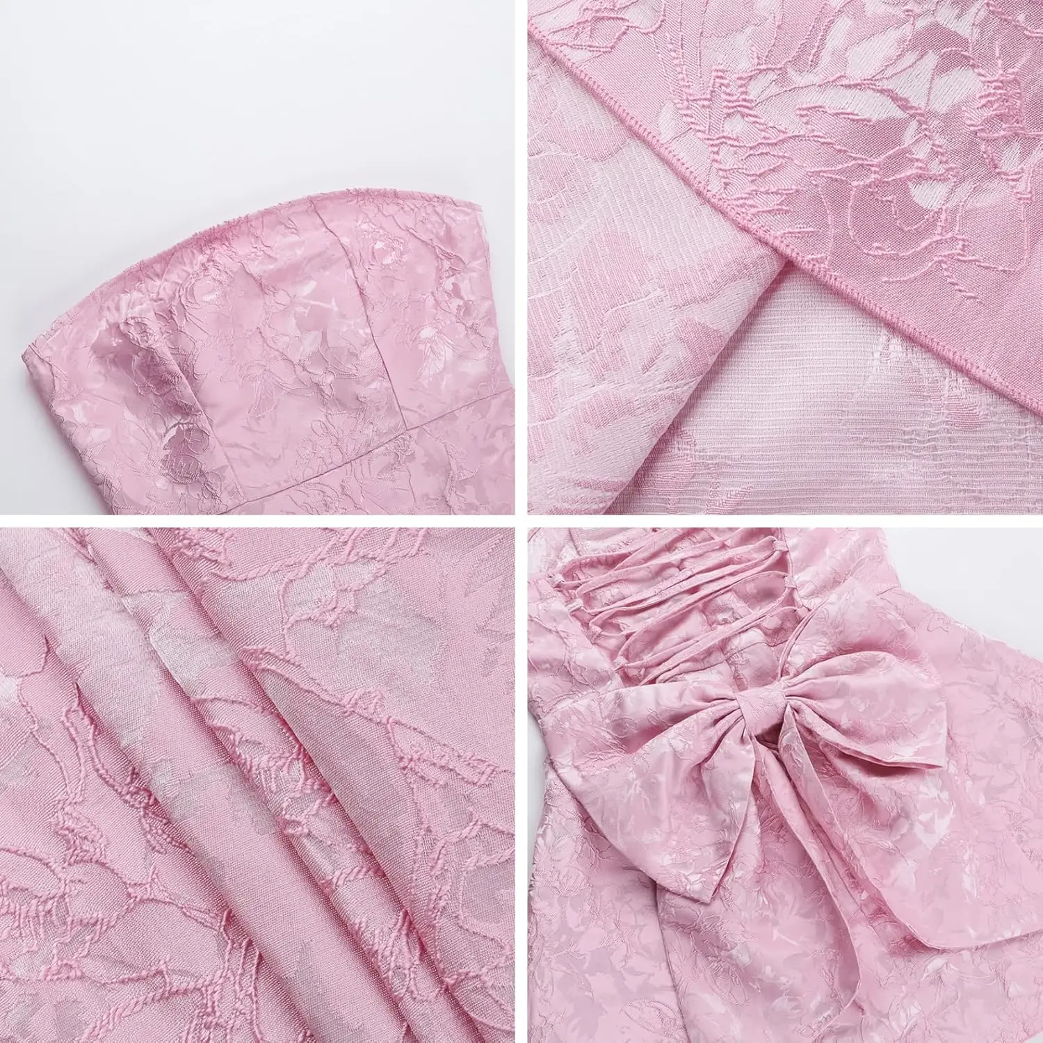 Bescheiden strapless satijnen homecoming-jurk A-lijn korte galajurk met strikdetail boven de knie mini-feestjurk voor dames