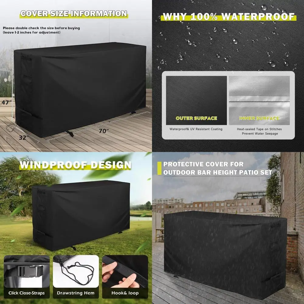 

Bar Height Patio Set Cover, Outdoor Bistro Set Cover or High Top Bar Table and Chairs/Outdoor High Stool Bistro Set, urniture Se