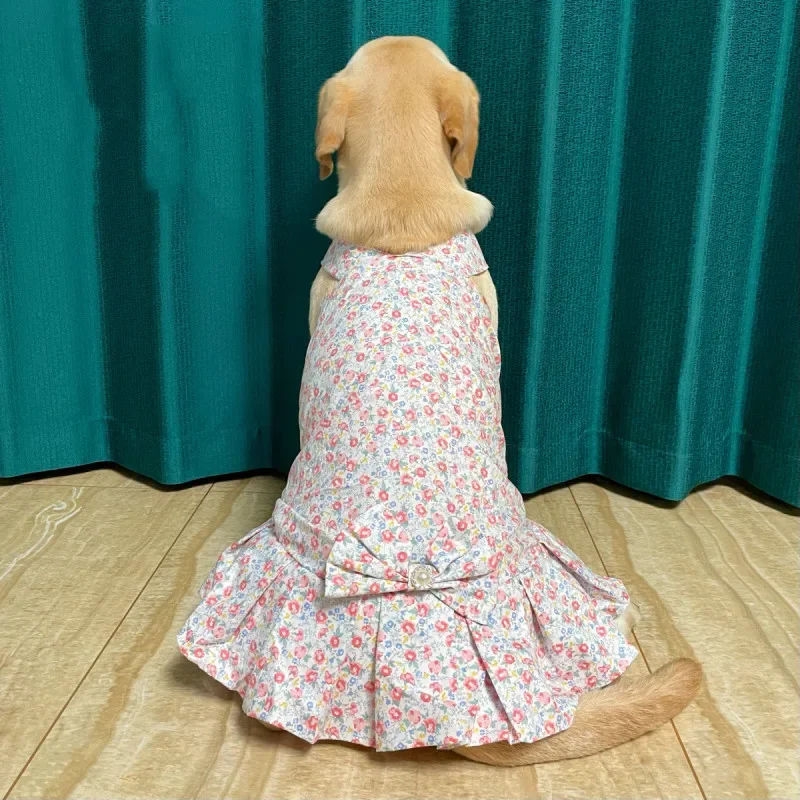 Big Dog Dress Summer Large Dog Clothes Welsh Corgi Samoyed Husky Labrador Golden Retriever Dog Clothing Dresses Pet Costumes