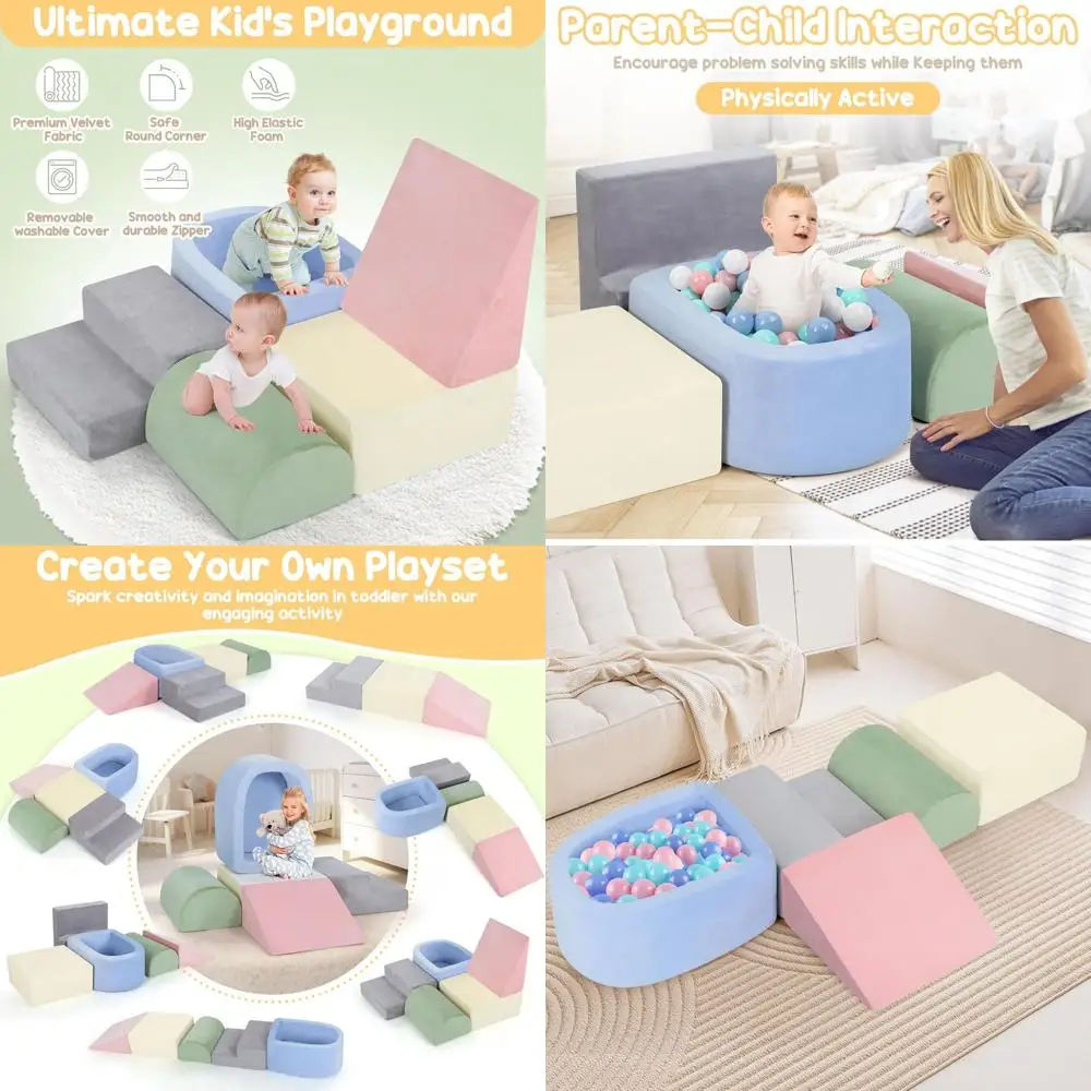 5-farbige Kletterblöcke für Kleinkinder mit Bällebad, weiches Spielzentrum für den Innenbereich (Bälle nicht im Lieferumfang enthalten)