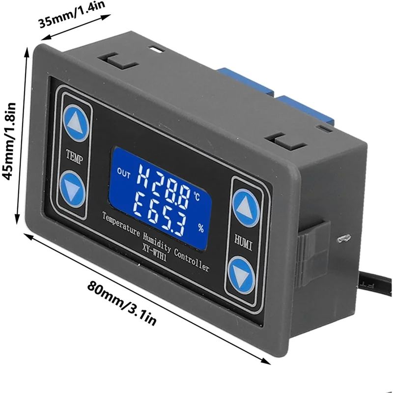 ABUG-XY ‑ WTH1 Digital LCD Temperature Humidity Controller Indicator For Incubation Breeding Greenhouse,Automatic Thermostat