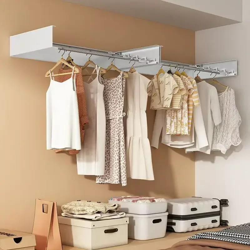 Invisible folding clothes drying rack for balcony, home interior wall drying rack for bathroom