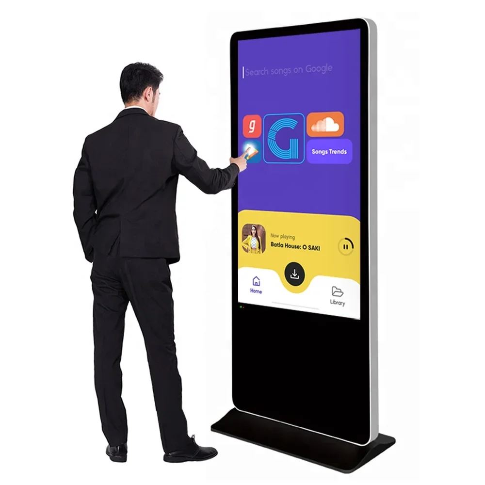 

4k 43 55 Inch Vertical Floor Stand Touch Screen Display Advertising Player Kiosk LCD Interactive Digital Signage Totem