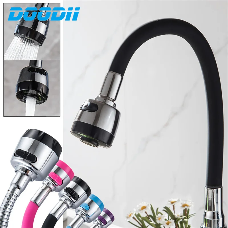 DOODII 360 Degree Rotation Stainless Steel Sink Faucet Spout Kitchen Sink Faucet Pipe Fittings Single Handle Connection torneira