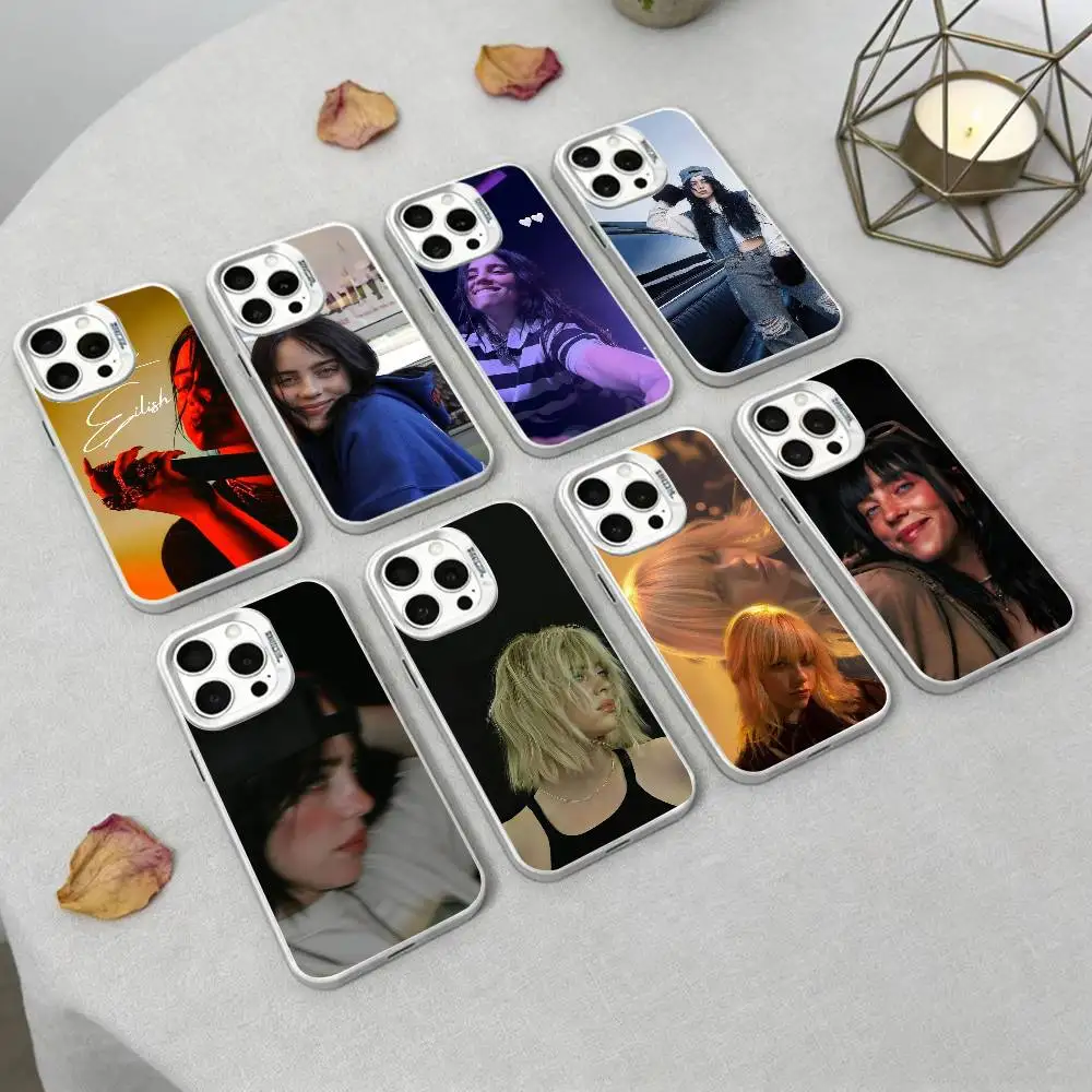 

A-Singer Billie Eilish Phone Case For iPhone 16,15,14,13,12,17,Pro,MAX white Matte Shockproof Cover