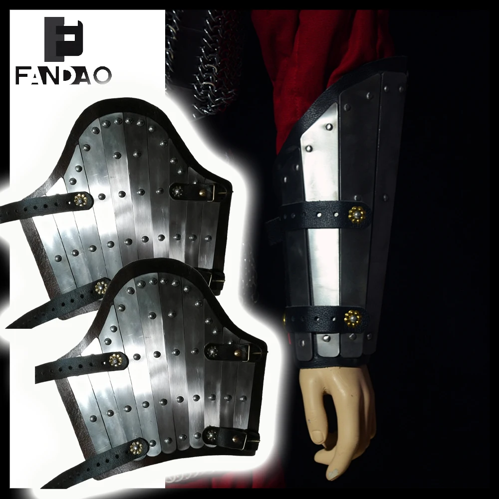 Tactical Stainless Steel Armguards Airsoft Cut-Resistant Impact-Resistant Wrist Armor for Outdoor CS Paintball Shooting Cosplay