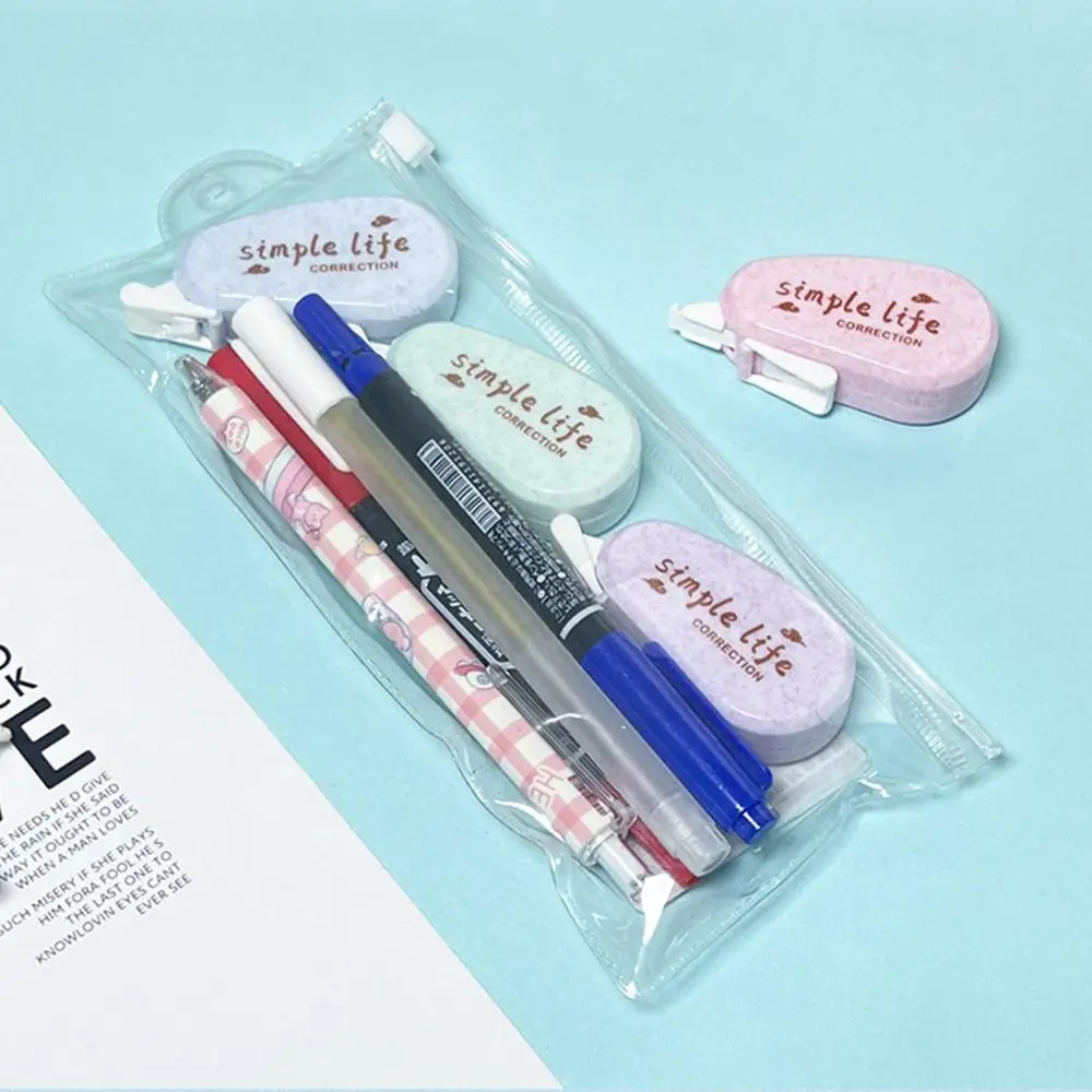 6 unids/pack cintas correctoras simples de Corea cinta de alteración portátil para estudiantes Mini papelería de corrección suministros escolares y de oficina