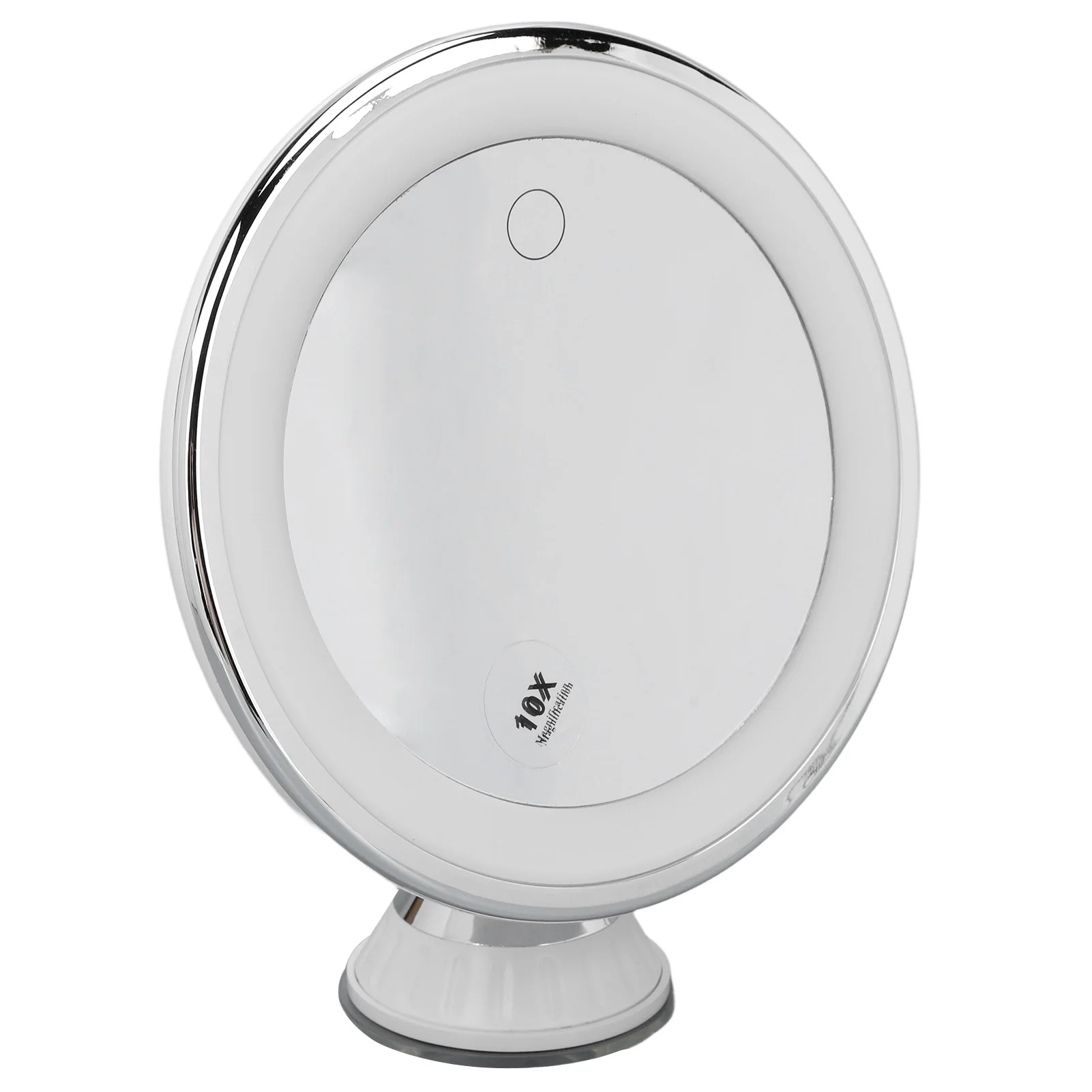 Suction Cup Makeup Mirror with 3 Light Colors Alloy 22 LED Lamp Beads 10x Magnify Rotating Mirror Easy Install Battery Powered