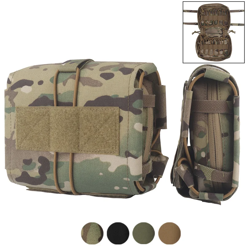 

Compact Camouflage Quick Access Medical Pouch MOLLE Compatible Organizer for Outdoor Emergency Survival Gear