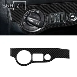 Carbon Fiber Car Headlight Switch Button Frame Cover Trim Car Interior Sticker For Dodge Challenger 2015-2020 Accessories