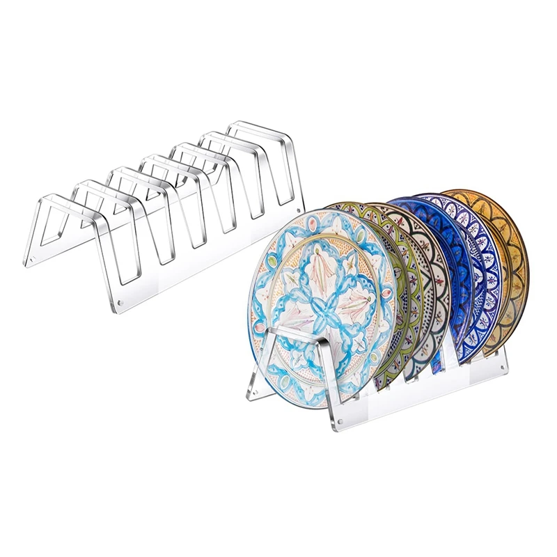 

Acrylic Plate Display Stand, 6 Tiered Clear Acrylic Holders For Showcasing Dinnerware, Kitchenware, Decorative Plates