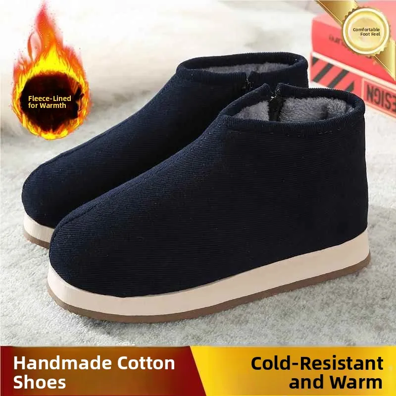 

Хлопковые тапочки ручной работы Thiened Fce на подкладке для мужчин и женщин, противоскользящие, высокая помощь, Home oes, подходят для пола в помещении