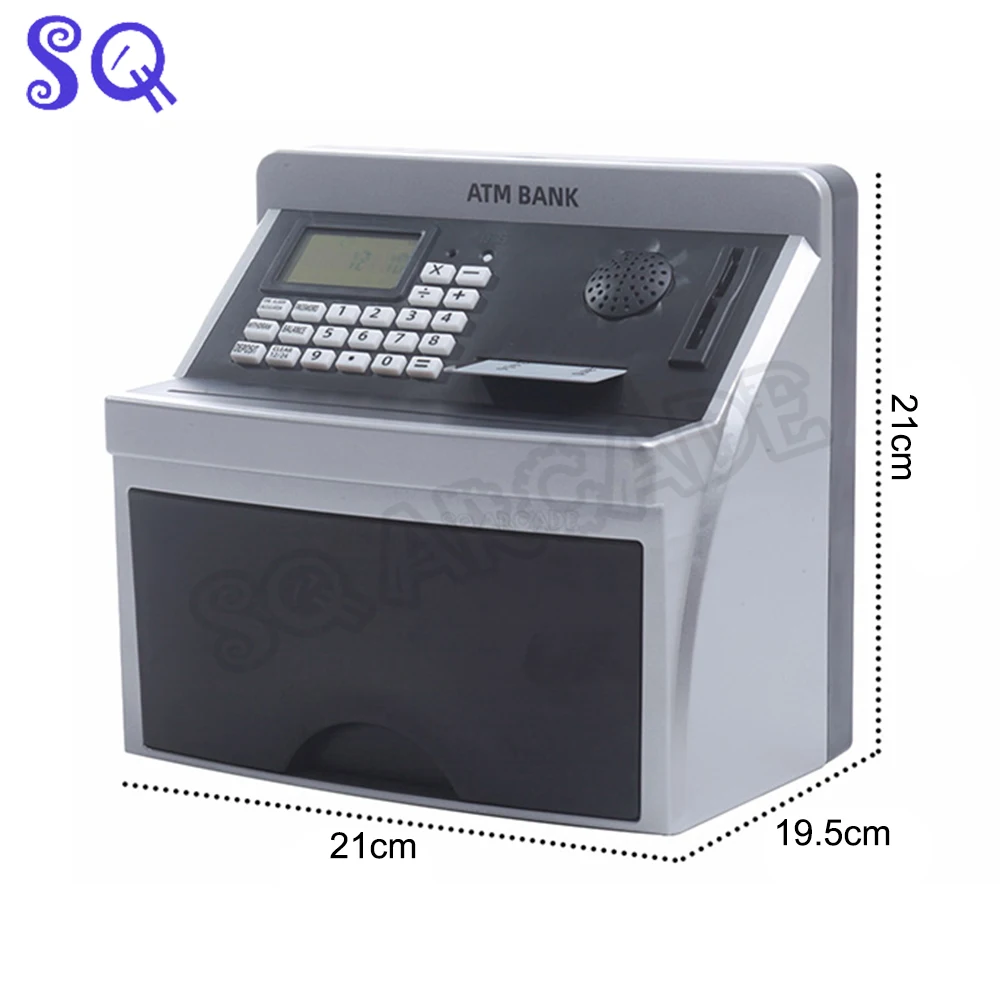 Mini Piggy Bank High Capacity Support Multiple Currencies Home Machine