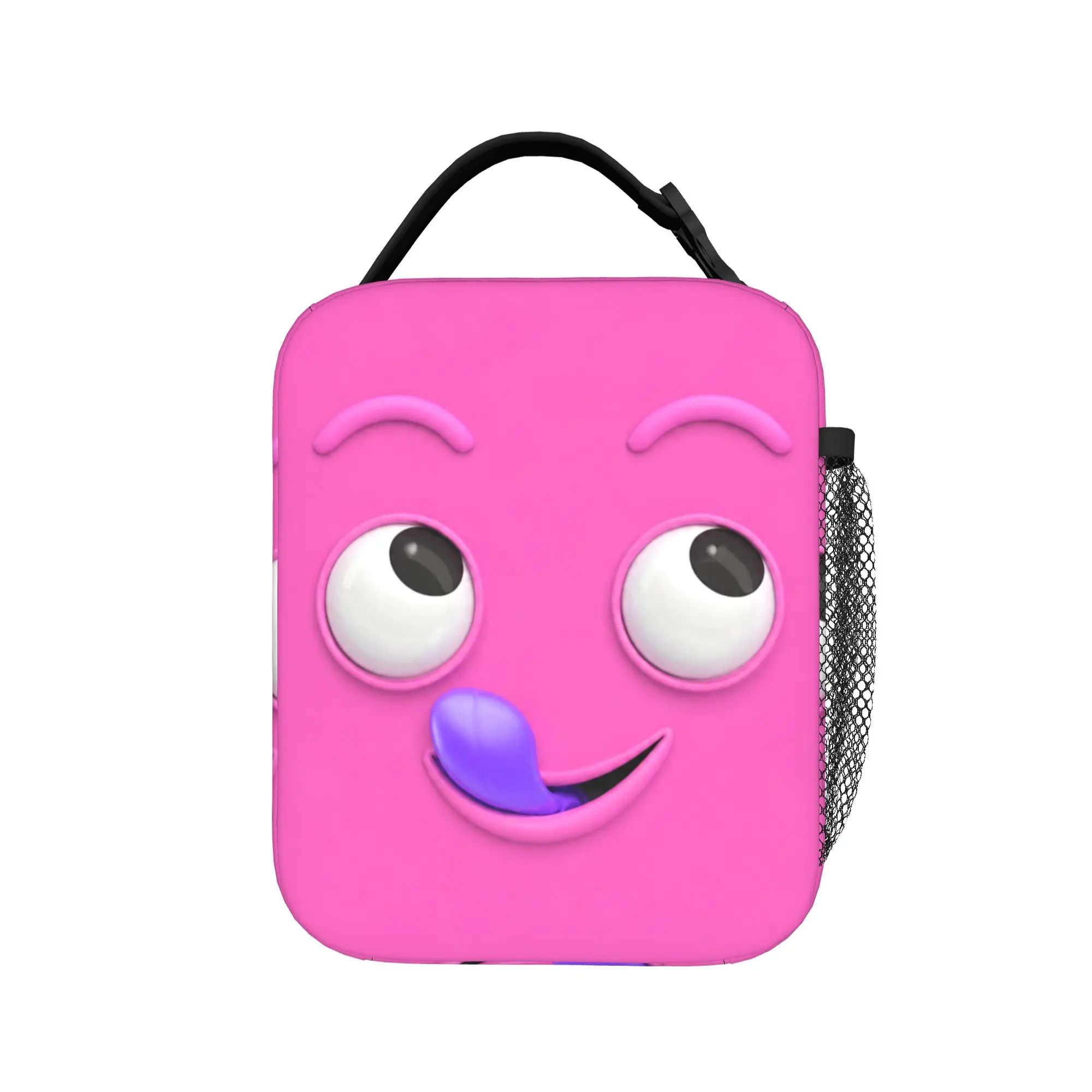 Funny Expression Face Tongue Out Insulated Lunch Bags Portable  Reusable Cooler Bag Tote Lunch Box College  Outdoor Food Bag