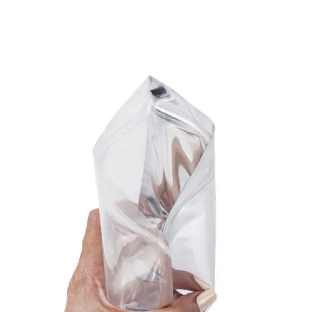 10Pcs Clear Silver Zip Lock Mylar Foil Plastic Bag Tear Notch Zipper Seal Resealable Reusable Food Candy Snack Storage Pouches