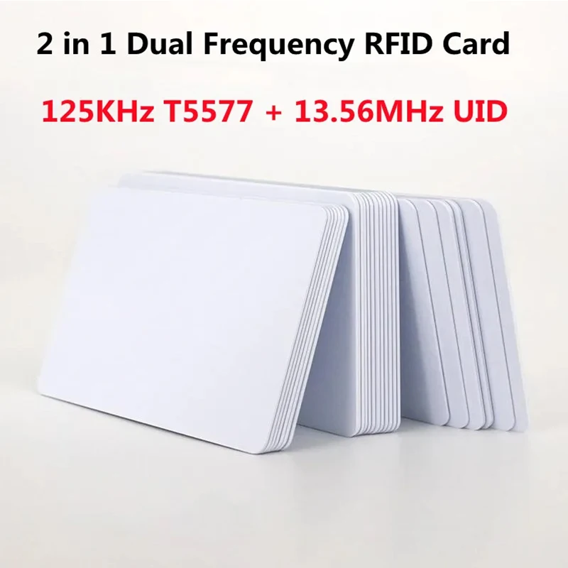 Tarjeta de llave compuesta regrabable IC + ID Nfc, frecuencia de Chip Dual Rfid 125khz T5577 Em4305 + 13,56 mhz, copia de Token grabable Variable
