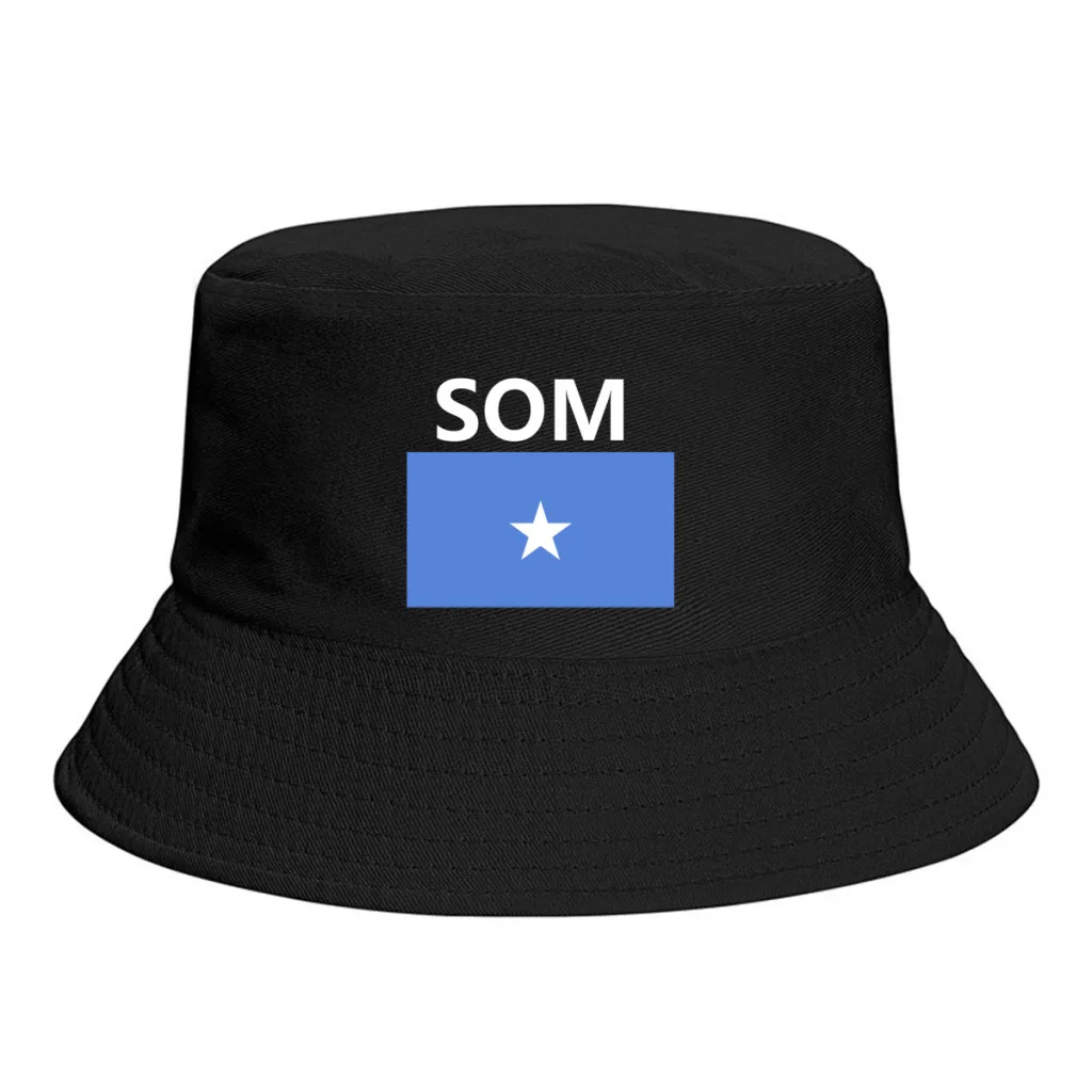 Somalia Flag Bucket Hats Print Cool Fans Sun Shade Simple Classic Outdoor Summer Fisherman Caps Fishing Cap