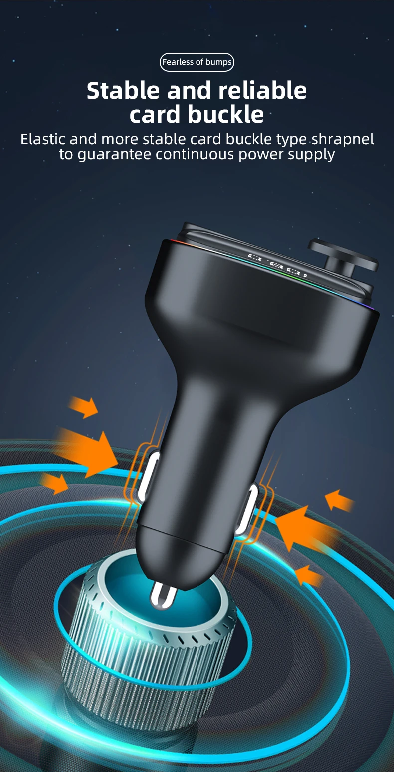 Bluetooth 5.4 FM-Transmitter, Freisprecheinrichtung, Auto-AUX-Radio-Modulator, MP3-Player mit 22,5 W und PD30 W Schnellladeadapter, Autozubehör – Detail 9